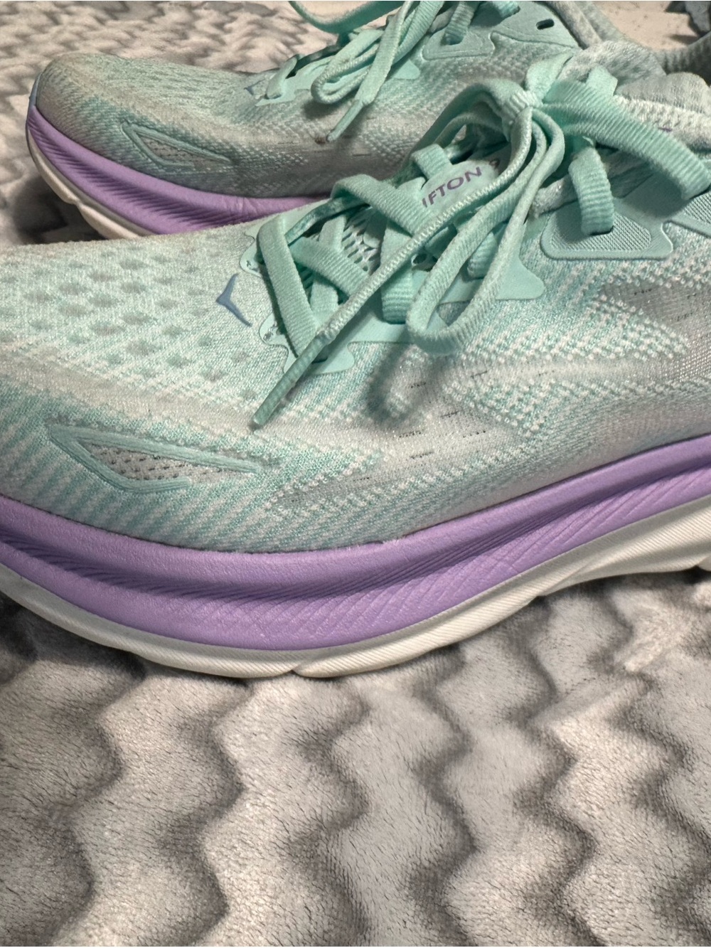 Hoka Women's Mint Green & Lavender Athletic Running Shoes - Picture 4 of 14